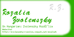 rozalia zvolenszky business card